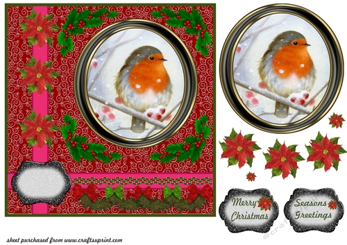 Christmas robin card front 4