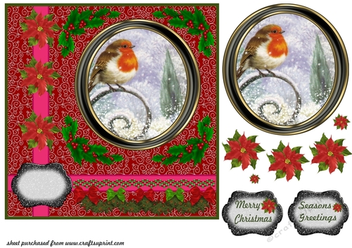 Christmas robin card front 7