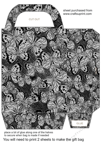 Black butterfly gift bag 