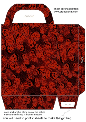 Black butterfly gift bag 10