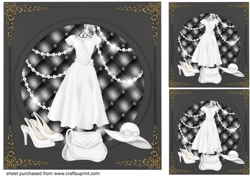 3 Black and white fashion card fronts/toppers