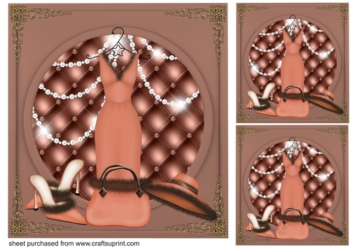 3 Burnt orange fashion card fronts/toppers
