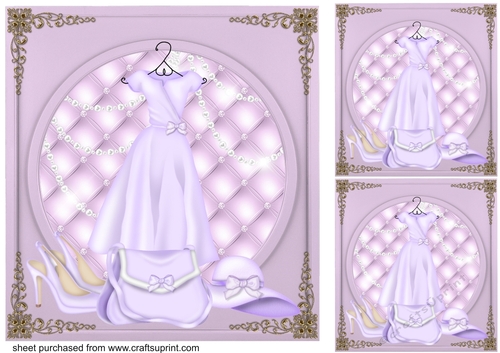 3 Lilac fashion card fronts/toppers