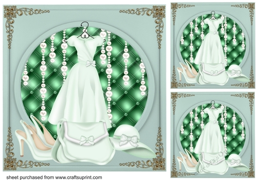 3 Light green fashion card fronts/toppers