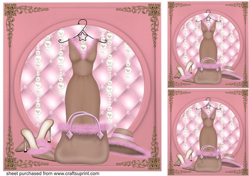 3 Pink fashion card fronts/toppers 2
