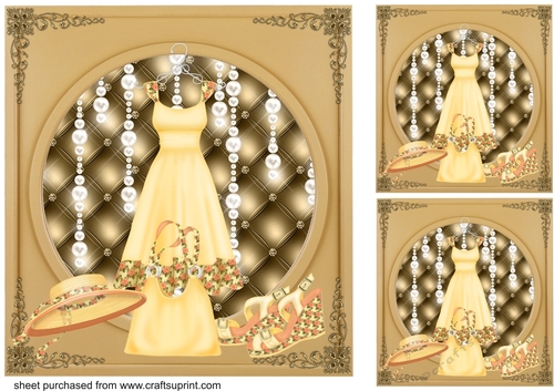 3 Yellow fashion card fronts/toppers 
