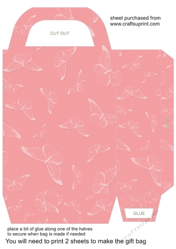 Pink butterfly gift bag 1