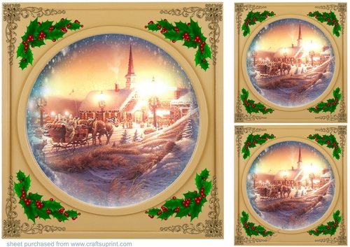 3 Gold the magic of Christmas card fronts/toppers 1