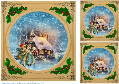 3 Gold the magic of Christmas card fronts/toppers 3