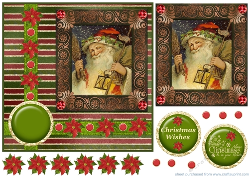 Vintage Santa card front 6