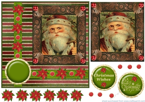 Vintage Santa card front 7