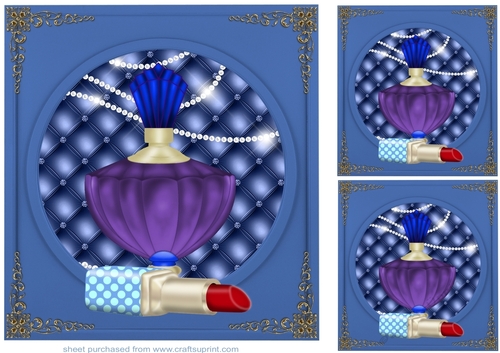 3 Perfume and lipstick card fronts/toppers 2