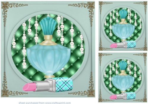 3 Perfume and lipstick card fronts/toppers 3