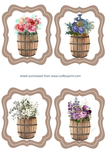 4 Shaped floral barrel toppers 1