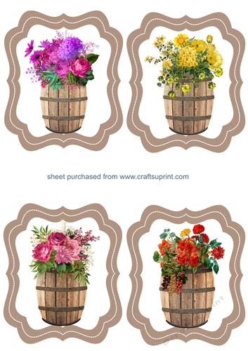 4 Shaped floral barrel toppers 2