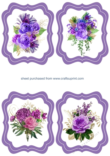 4 Shaped lilac floral toppers