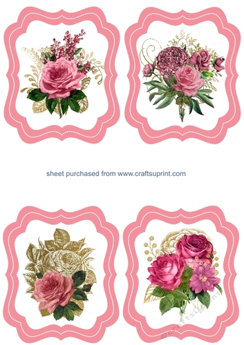 4 Shaped pink floral toppers