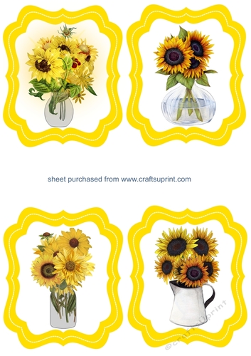 4 Shaped sunflower toppers