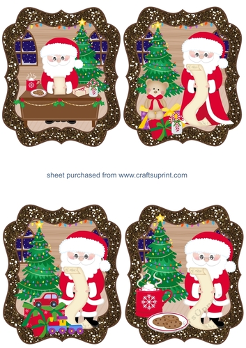 4 Christmas Santa toppers