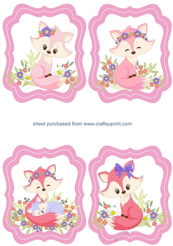 4 Cute pink fox toppers