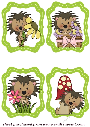 4 Floral hedgehog toppers