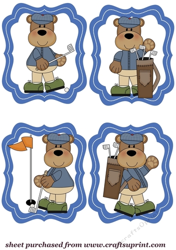 4 Poker bear toppers