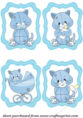 4 Baby boy kitty toppers