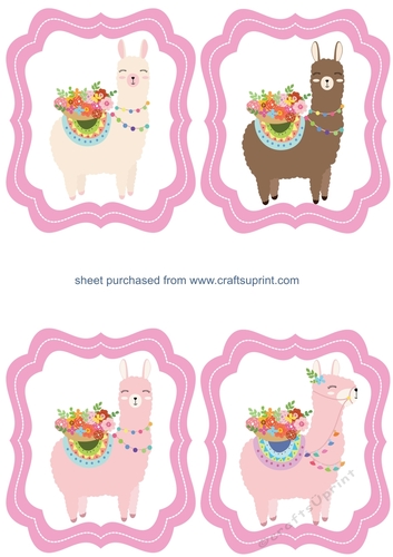 4 Cute pink llama toppers