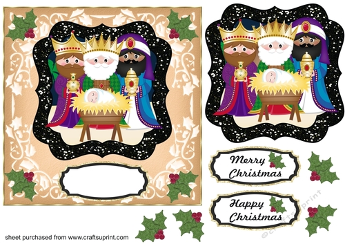 3 Kings visiting Christmas card front