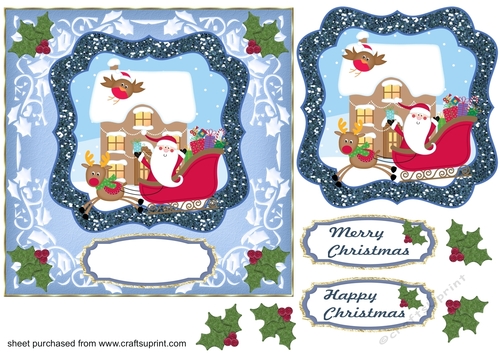 Santa s on his way card front