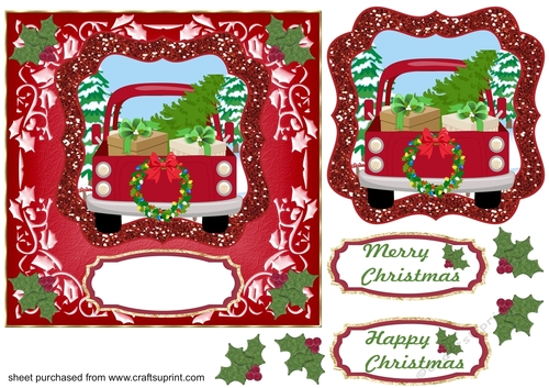 Red Christmas pick up card front 1