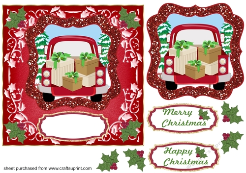 Red Christmas pick up card front 2