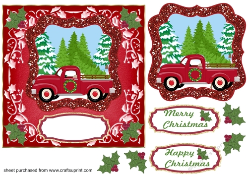 Red Christmas pick up card front 3