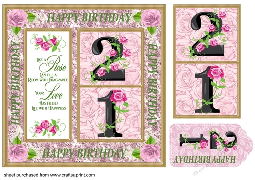 Rose age 21 card front with verse 2