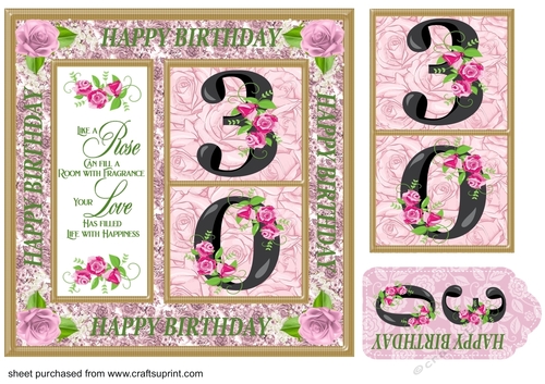 Rose age 30 card front with verse 2