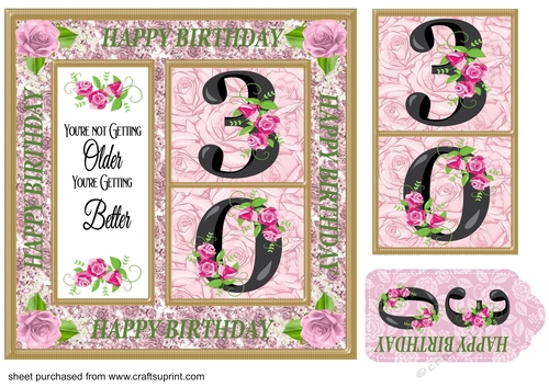 Rose age 30 card front with verse 3