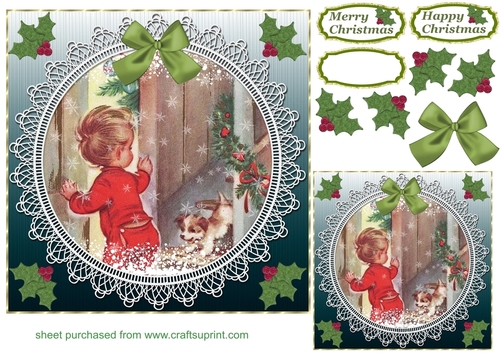 Blue assorted theme Christmas card front 2