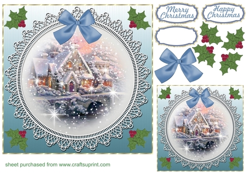Christmas cottage card front 1