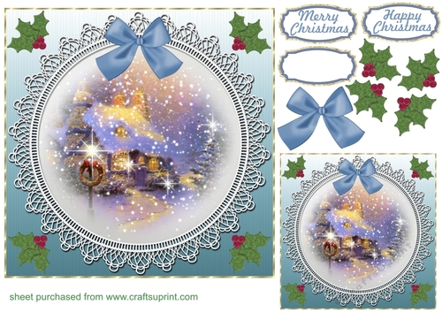 Christmas cottage card front 5