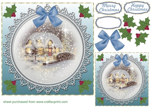 Christmas cottage card front 7