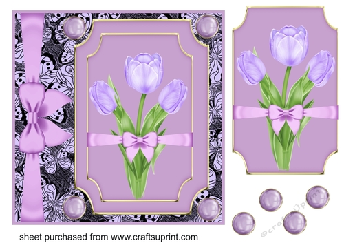 Lilac tulips card front