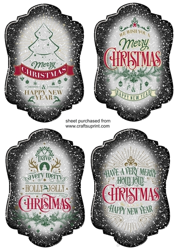 4 Black Christmas sentiment toppers