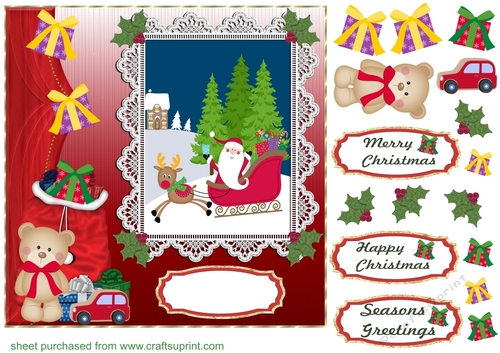 Santa s on his way card front 2