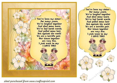 Floral sister card front 1