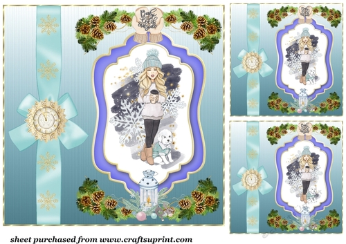 3 Blonde baby its cold outside card fronts/toppers