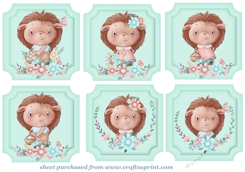 6 Cute floral hedgehog toppers