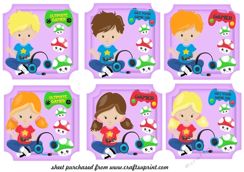 6 Gamer kids toppers