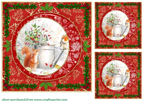 3 Red snowflake frame card fronts/toppers 1