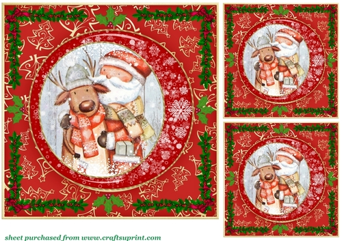 3 Red snowflake frame card fronts/toppers 2