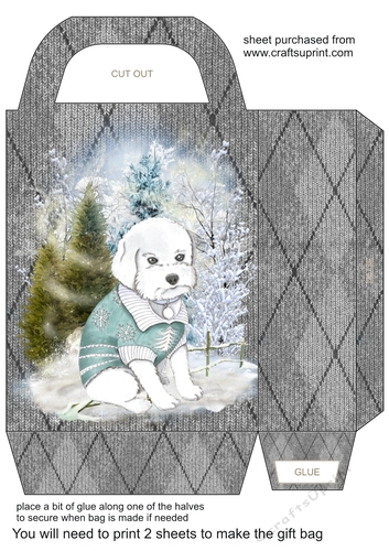 Black Christmas pup gift bag 1